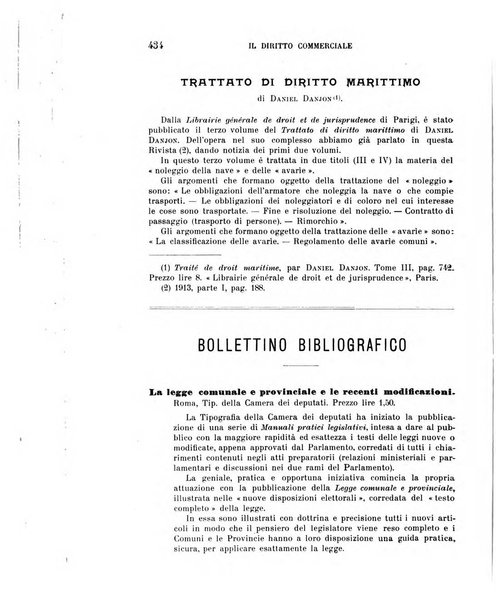 Il diritto commerciale rivista periodica e critica di giurisprudenza e legislazione