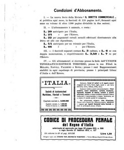 Il diritto commerciale rivista periodica e critica di giurisprudenza e legislazione