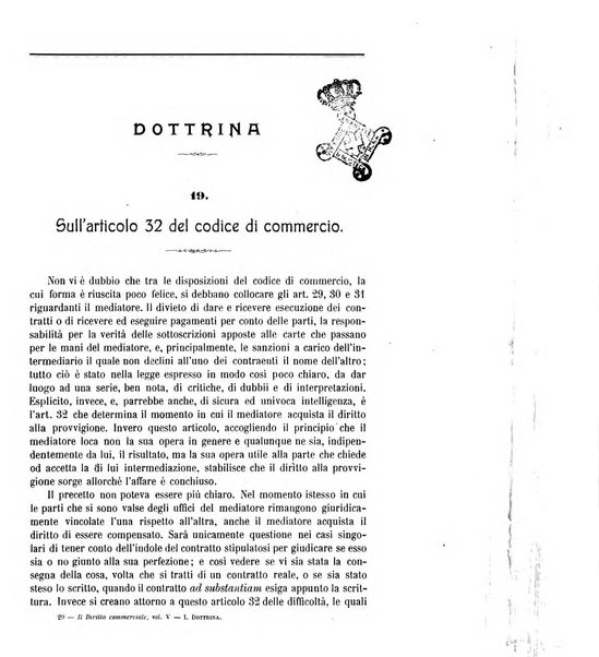 Il diritto commerciale rivista periodica e critica di giurisprudenza e legislazione