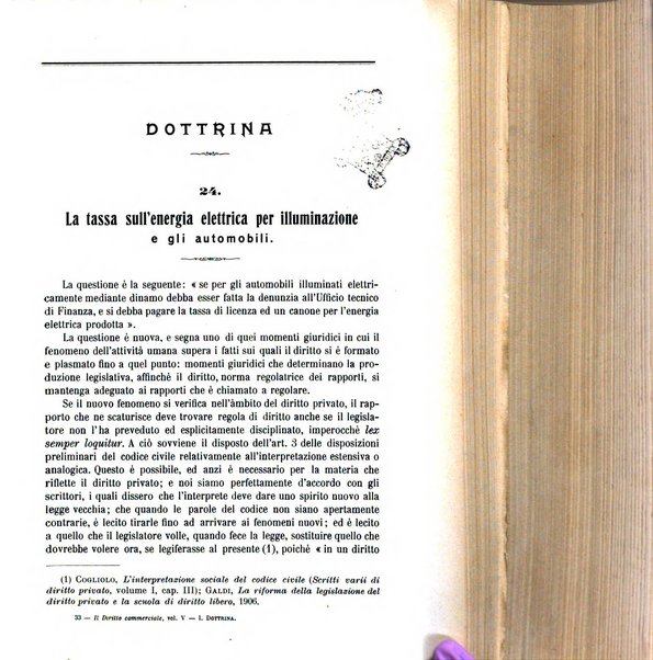 Il diritto commerciale rivista periodica e critica di giurisprudenza e legislazione