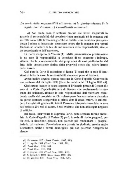 Il diritto commerciale rivista periodica e critica di giurisprudenza e legislazione