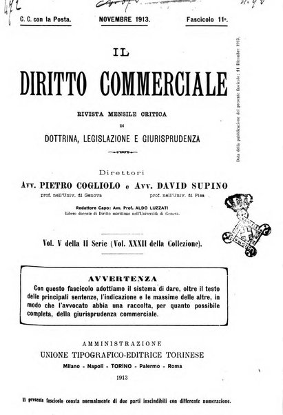 Il diritto commerciale rivista periodica e critica di giurisprudenza e legislazione