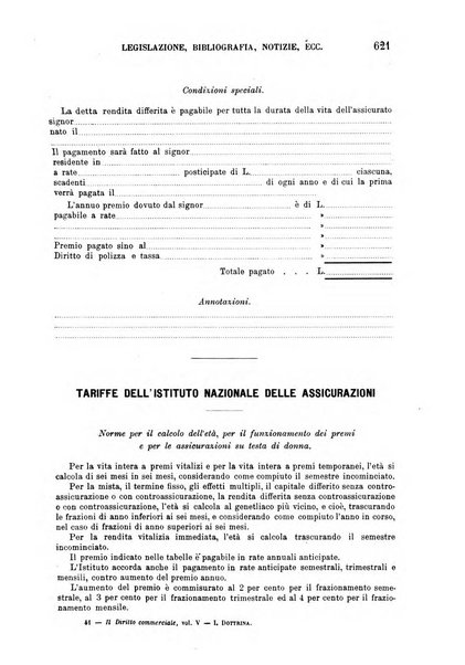 Il diritto commerciale rivista periodica e critica di giurisprudenza e legislazione