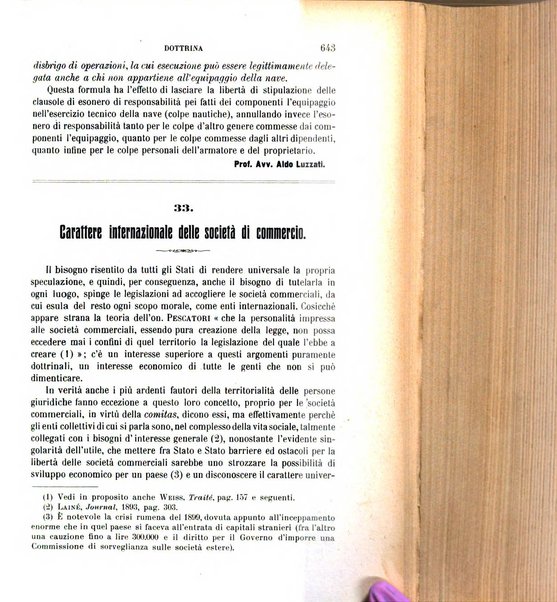 Il diritto commerciale rivista periodica e critica di giurisprudenza e legislazione