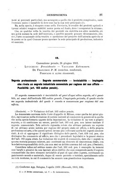 Il diritto commerciale rivista periodica e critica di giurisprudenza e legislazione