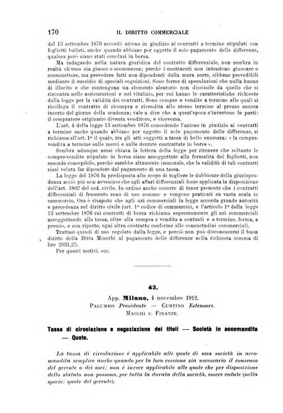 Il diritto commerciale rivista periodica e critica di giurisprudenza e legislazione