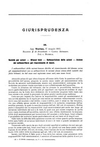 Il diritto commerciale rivista periodica e critica di giurisprudenza e legislazione