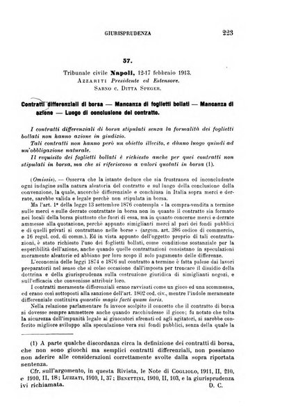 Il diritto commerciale rivista periodica e critica di giurisprudenza e legislazione