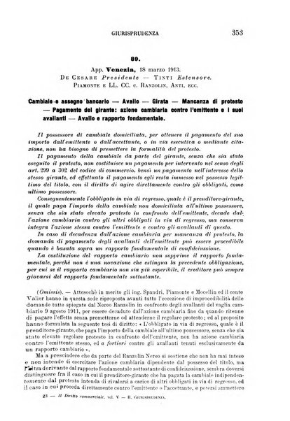 Il diritto commerciale rivista periodica e critica di giurisprudenza e legislazione