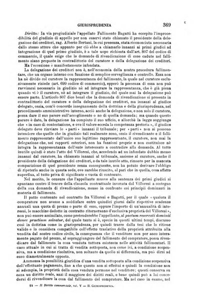 Il diritto commerciale rivista periodica e critica di giurisprudenza e legislazione