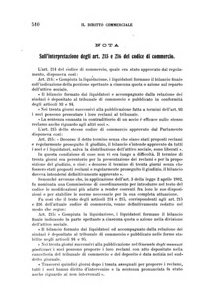 Il diritto commerciale rivista periodica e critica di giurisprudenza e legislazione