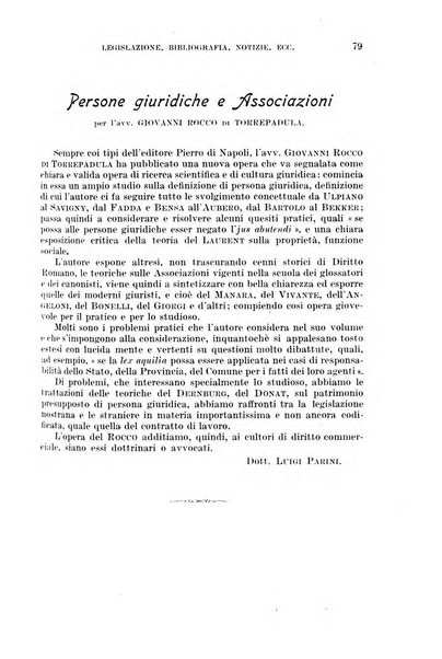 Il diritto commerciale rivista periodica e critica di giurisprudenza e legislazione