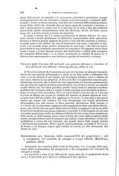 Il diritto commerciale rivista periodica e critica di giurisprudenza e legislazione