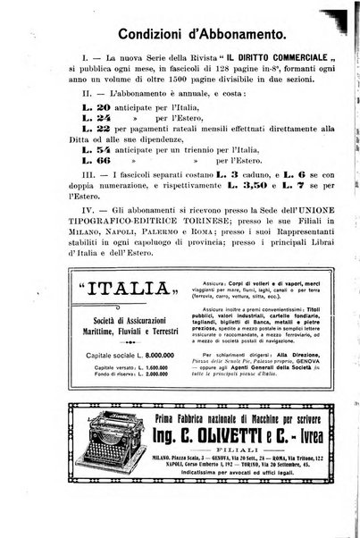 Il diritto commerciale rivista periodica e critica di giurisprudenza e legislazione