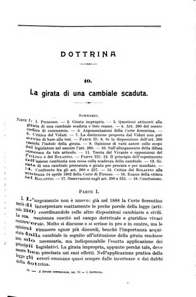 Il diritto commerciale rivista periodica e critica di giurisprudenza e legislazione