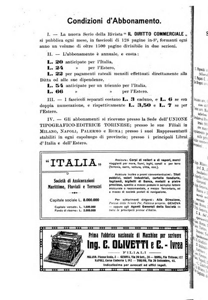 Il diritto commerciale rivista periodica e critica di giurisprudenza e legislazione