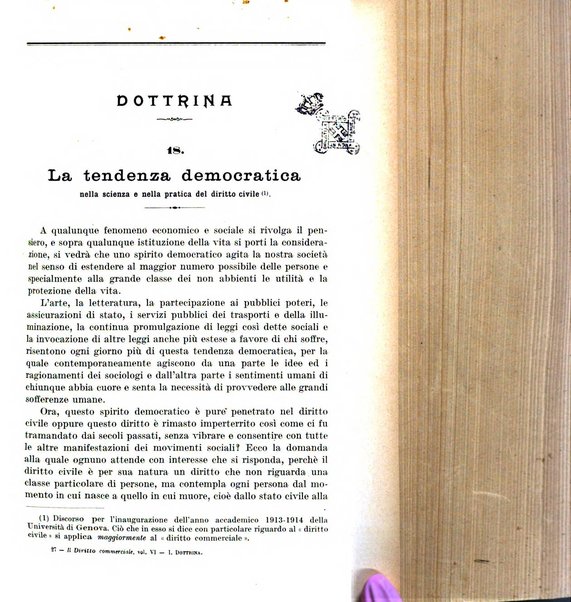 Il diritto commerciale rivista periodica e critica di giurisprudenza e legislazione