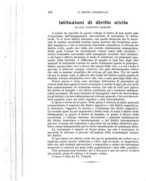 Il diritto commerciale rivista periodica e critica di giurisprudenza e legislazione