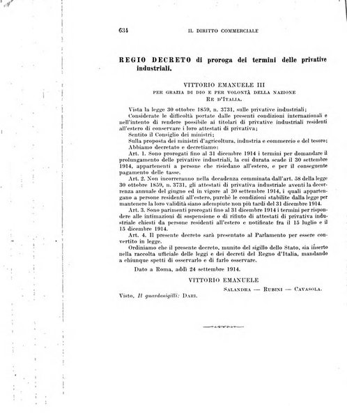 Il diritto commerciale rivista periodica e critica di giurisprudenza e legislazione