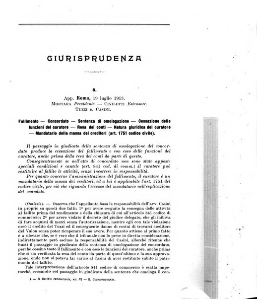 Il diritto commerciale rivista periodica e critica di giurisprudenza e legislazione