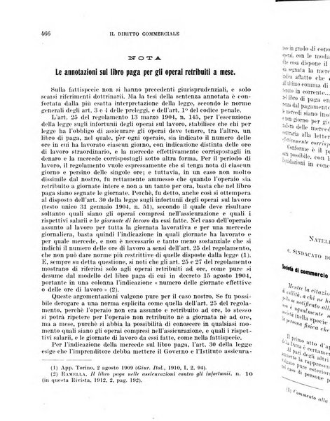 Il diritto commerciale rivista periodica e critica di giurisprudenza e legislazione