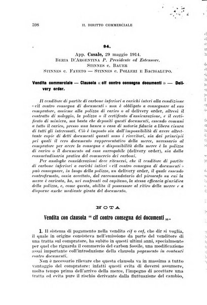 Il diritto commerciale rivista periodica e critica di giurisprudenza e legislazione