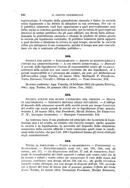 Il diritto commerciale rivista periodica e critica di giurisprudenza e legislazione