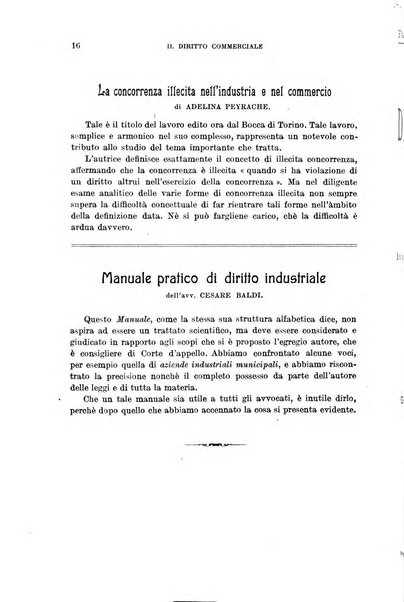 Il diritto commerciale rivista periodica e critica di giurisprudenza e legislazione