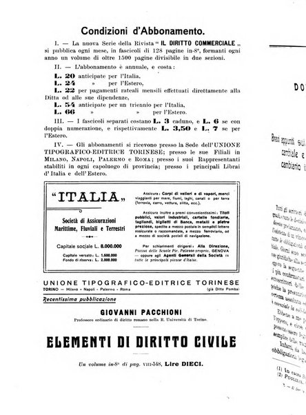 Il diritto commerciale rivista periodica e critica di giurisprudenza e legislazione