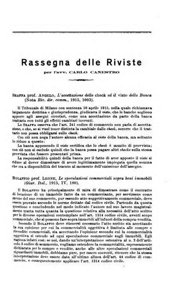 Il diritto commerciale rivista periodica e critica di giurisprudenza e legislazione