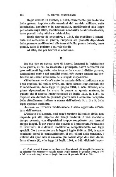 Il diritto commerciale rivista periodica e critica di giurisprudenza e legislazione