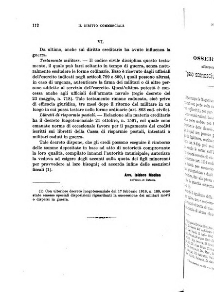 Il diritto commerciale rivista periodica e critica di giurisprudenza e legislazione