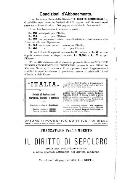 Il diritto commerciale rivista periodica e critica di giurisprudenza e legislazione