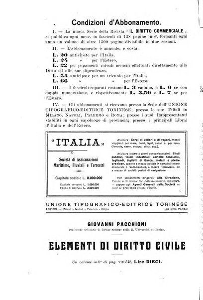 Il diritto commerciale rivista periodica e critica di giurisprudenza e legislazione