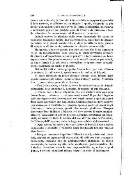 Il diritto commerciale rivista periodica e critica di giurisprudenza e legislazione