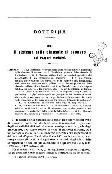 Il diritto commerciale rivista periodica e critica di giurisprudenza e legislazione