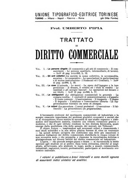 Il diritto commerciale rivista periodica e critica di giurisprudenza e legislazione