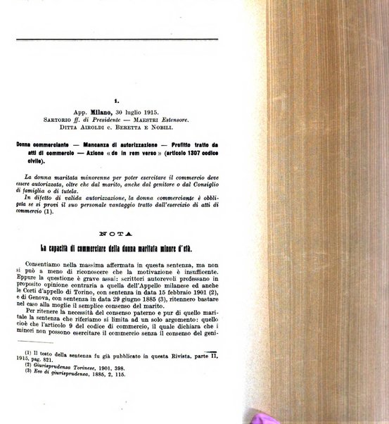 Il diritto commerciale rivista periodica e critica di giurisprudenza e legislazione