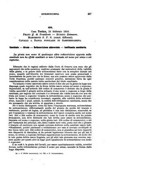 Il diritto commerciale rivista periodica e critica di giurisprudenza e legislazione