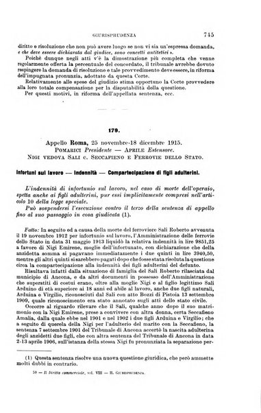 Il diritto commerciale rivista periodica e critica di giurisprudenza e legislazione