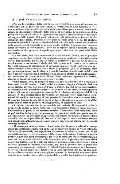 Il diritto commerciale rivista periodica e critica di giurisprudenza e legislazione