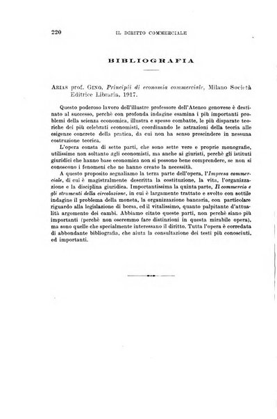 Il diritto commerciale rivista periodica e critica di giurisprudenza e legislazione