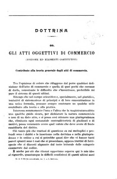 Il diritto commerciale rivista periodica e critica di giurisprudenza e legislazione