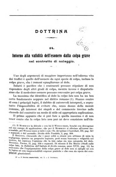 Il diritto commerciale rivista periodica e critica di giurisprudenza e legislazione