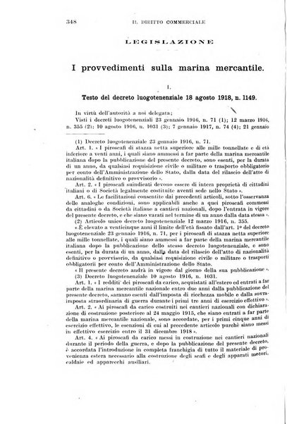 Il diritto commerciale rivista periodica e critica di giurisprudenza e legislazione