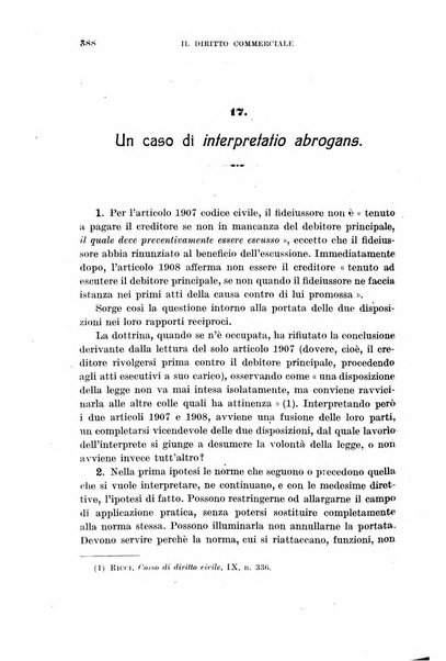 Il diritto commerciale rivista periodica e critica di giurisprudenza e legislazione