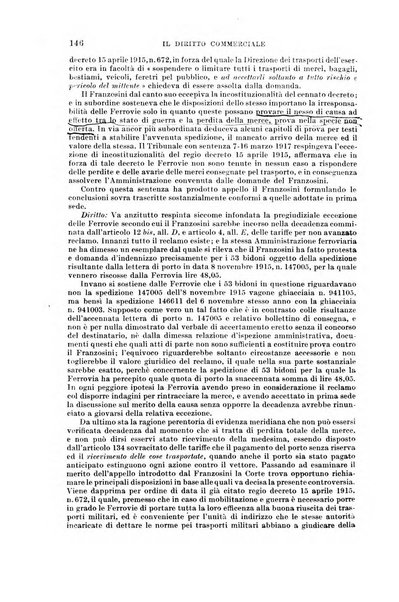 Il diritto commerciale rivista periodica e critica di giurisprudenza e legislazione