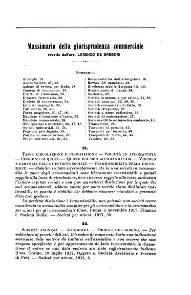 Il diritto commerciale rivista periodica e critica di giurisprudenza e legislazione