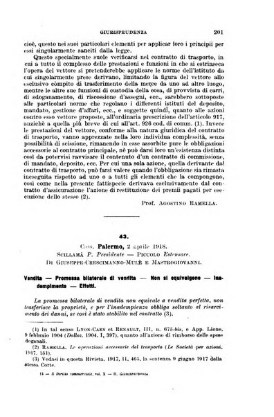 Il diritto commerciale rivista periodica e critica di giurisprudenza e legislazione