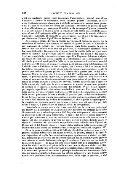 Il diritto commerciale rivista periodica e critica di giurisprudenza e legislazione